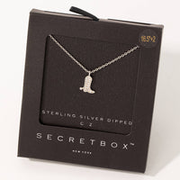 Gold Dipped Pave Cowboy Boot Pendant Necklace