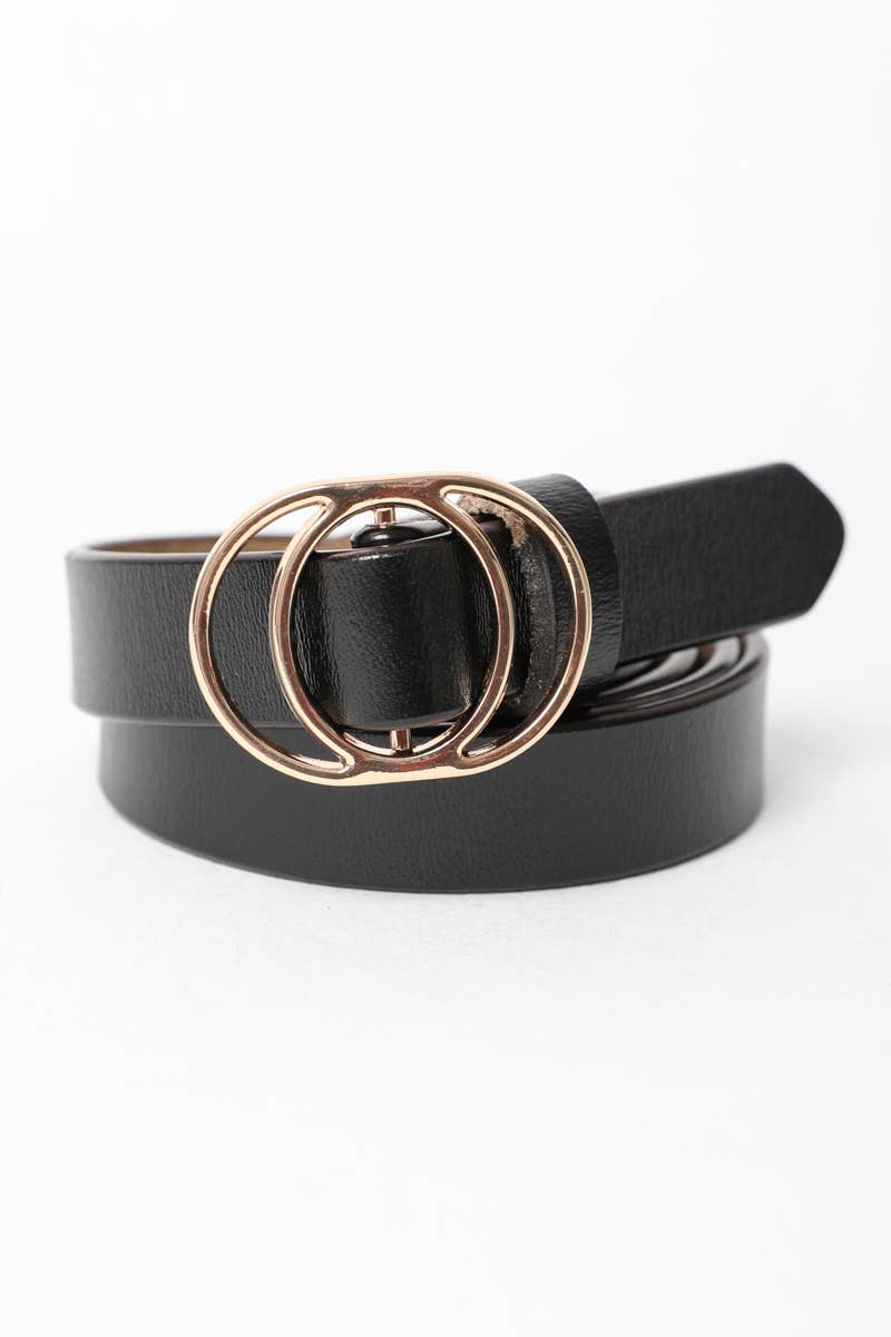 Double Ring Buckle Cinch Belt - Perfect for Dresses & Tunics