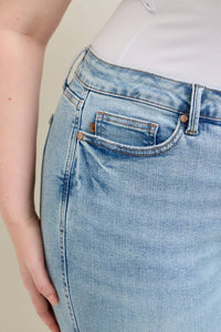 Judy Blue Plus Size Mid Rise Tummy Control Vintage Wash Skinny Jeans