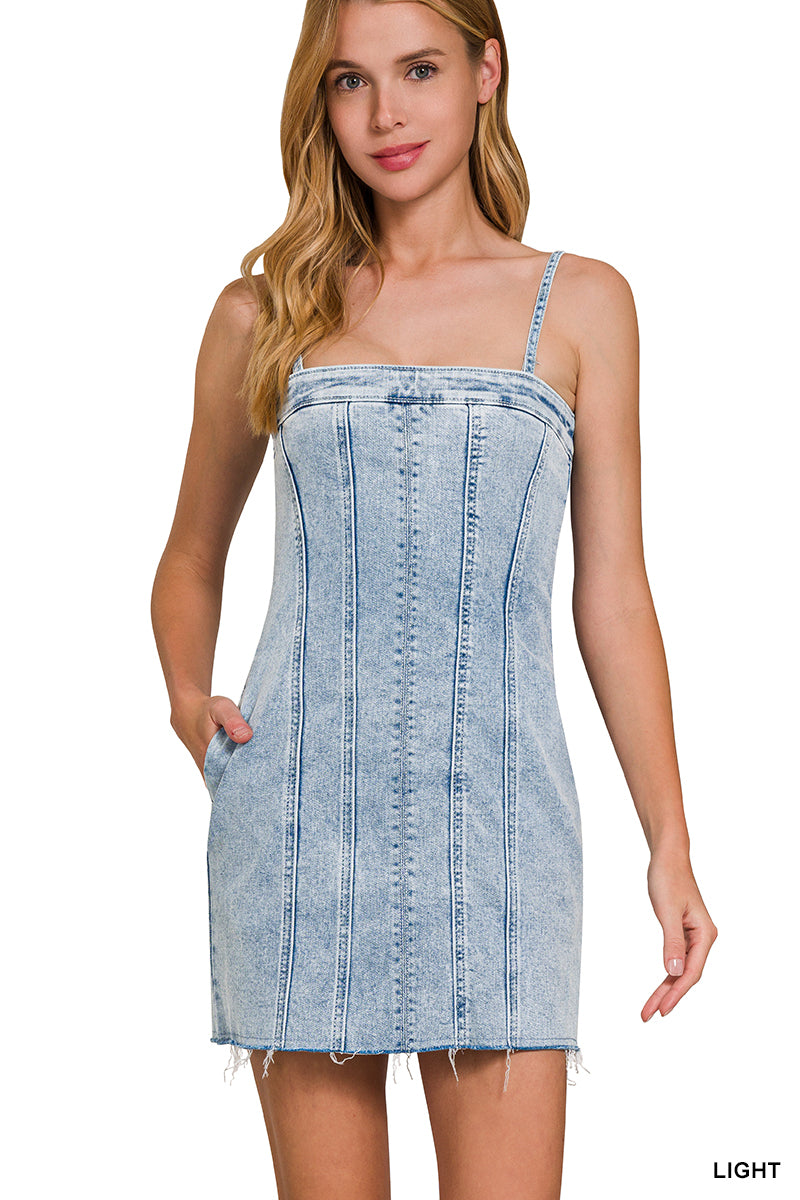 Light Wash Denim Mini Dress