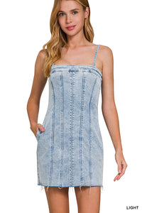 Light Wash Denim Mini Dress