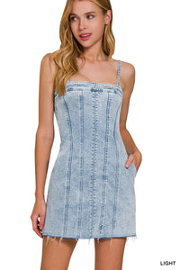 Light Wash Denim Mini Dress