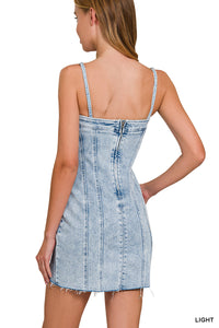 Light Wash Denim Mini Dress