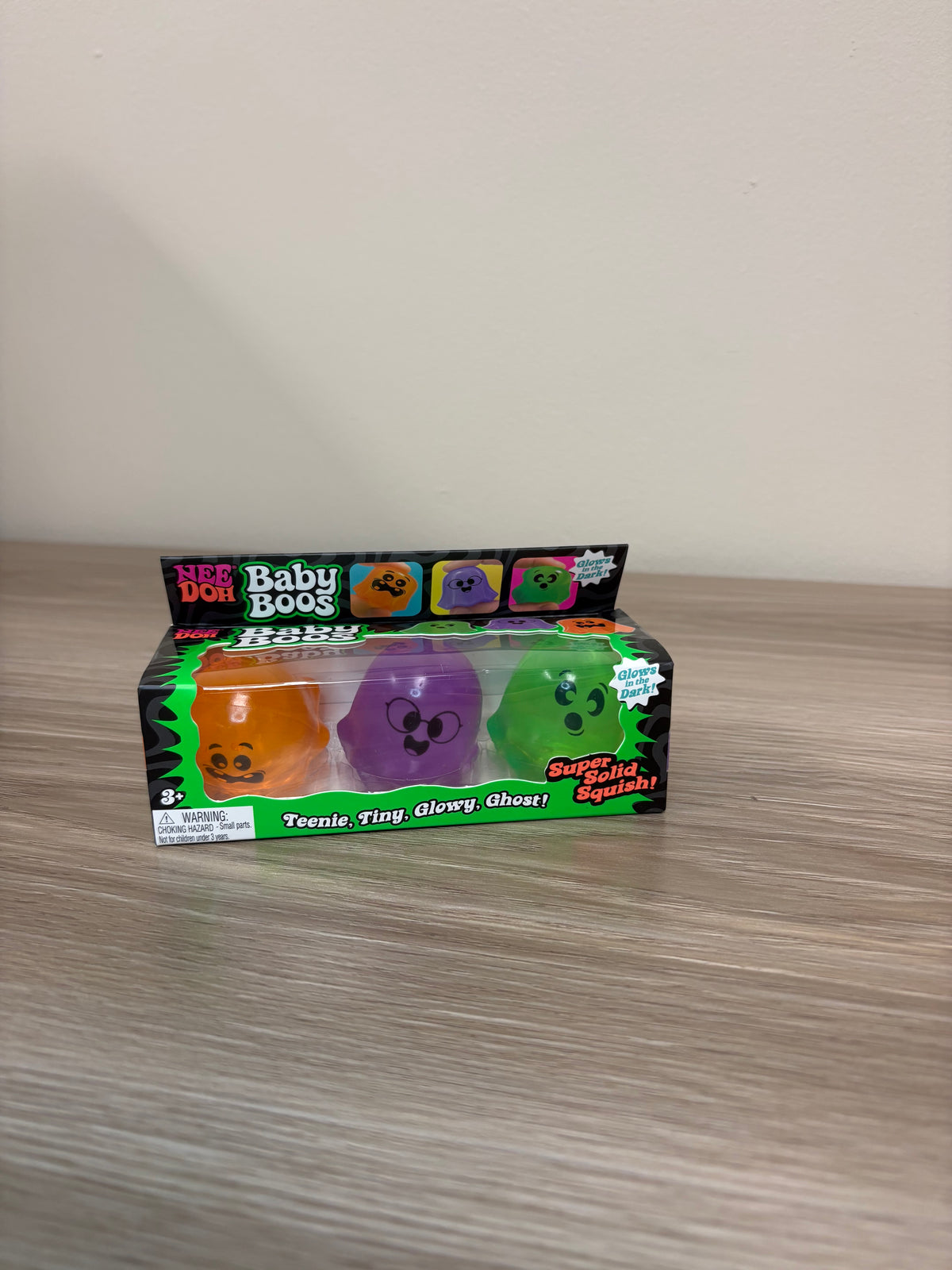 NeeDoh Baby Boos Glow in the Dark Ghost Squish Toy Set