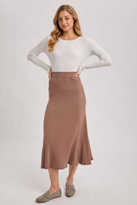 A-LINE MIDI KNIT SKIRT