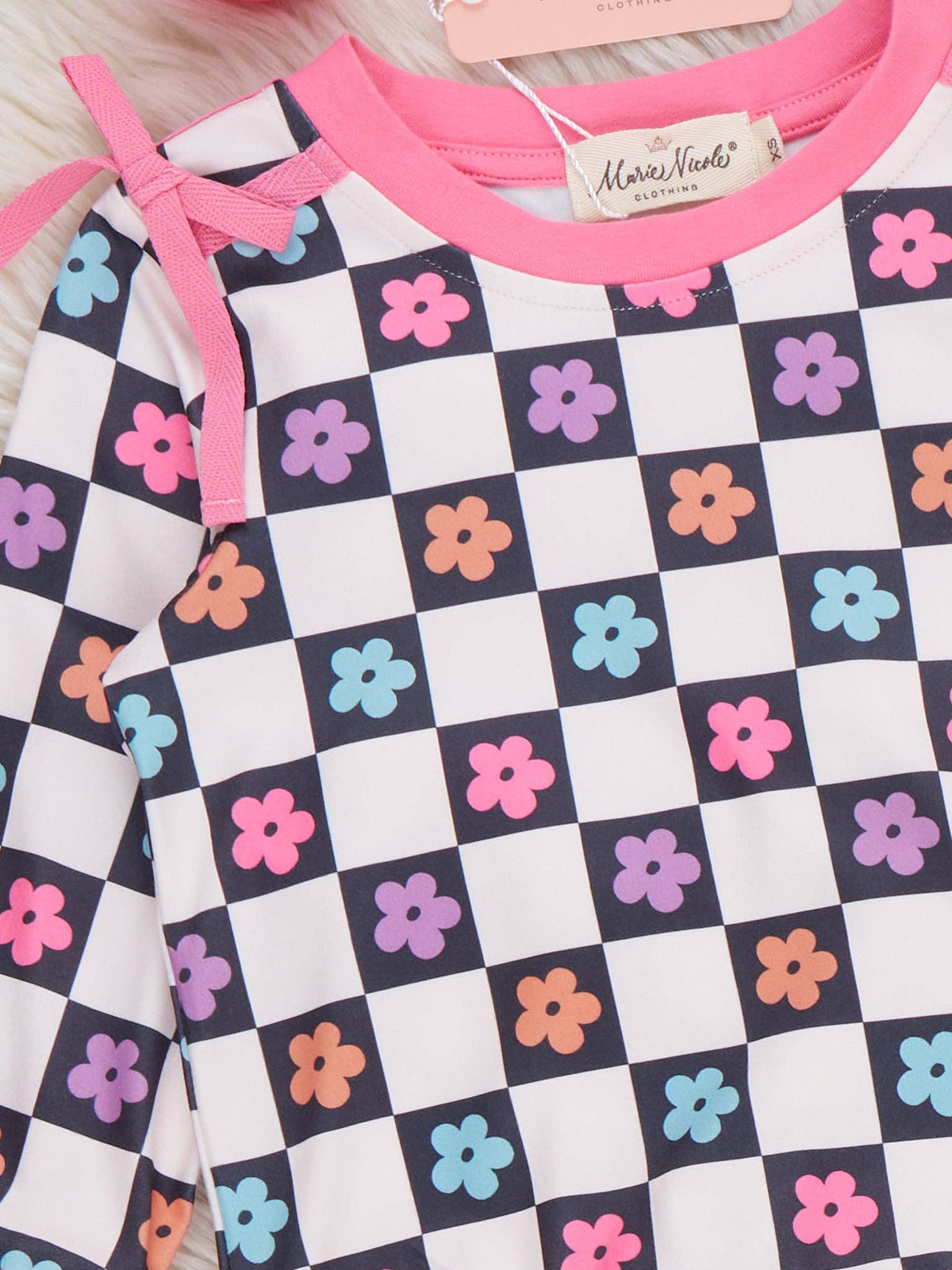 Checkered Petal Grove Ruffle Outfit