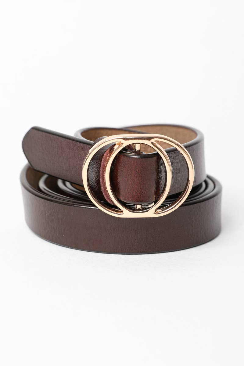 Double Ring Buckle Cinch Belt - Perfect for Dresses & Tunics