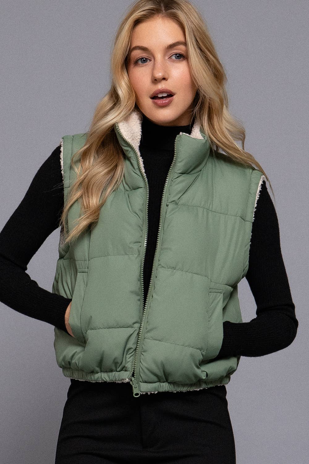 Reversible Fur Padding Vest