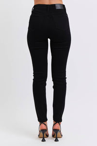 Judy Blue Faux Leather & Denim Skinny Jeans
