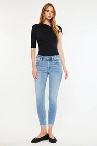 MID RISE RAW HEM ANKLE SKINNY