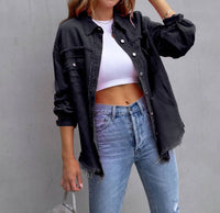 Distressed Denim Shacket