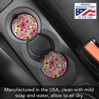 "Floral Frenzy" Absorbent Stone Car Coaster 1pk