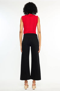 HIGH RISE CROP WIDE LEG JEANS