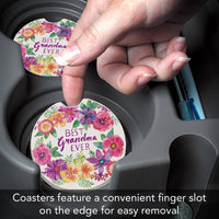 "Best Grandma" Absorbent Stone Car Coaster 1pk