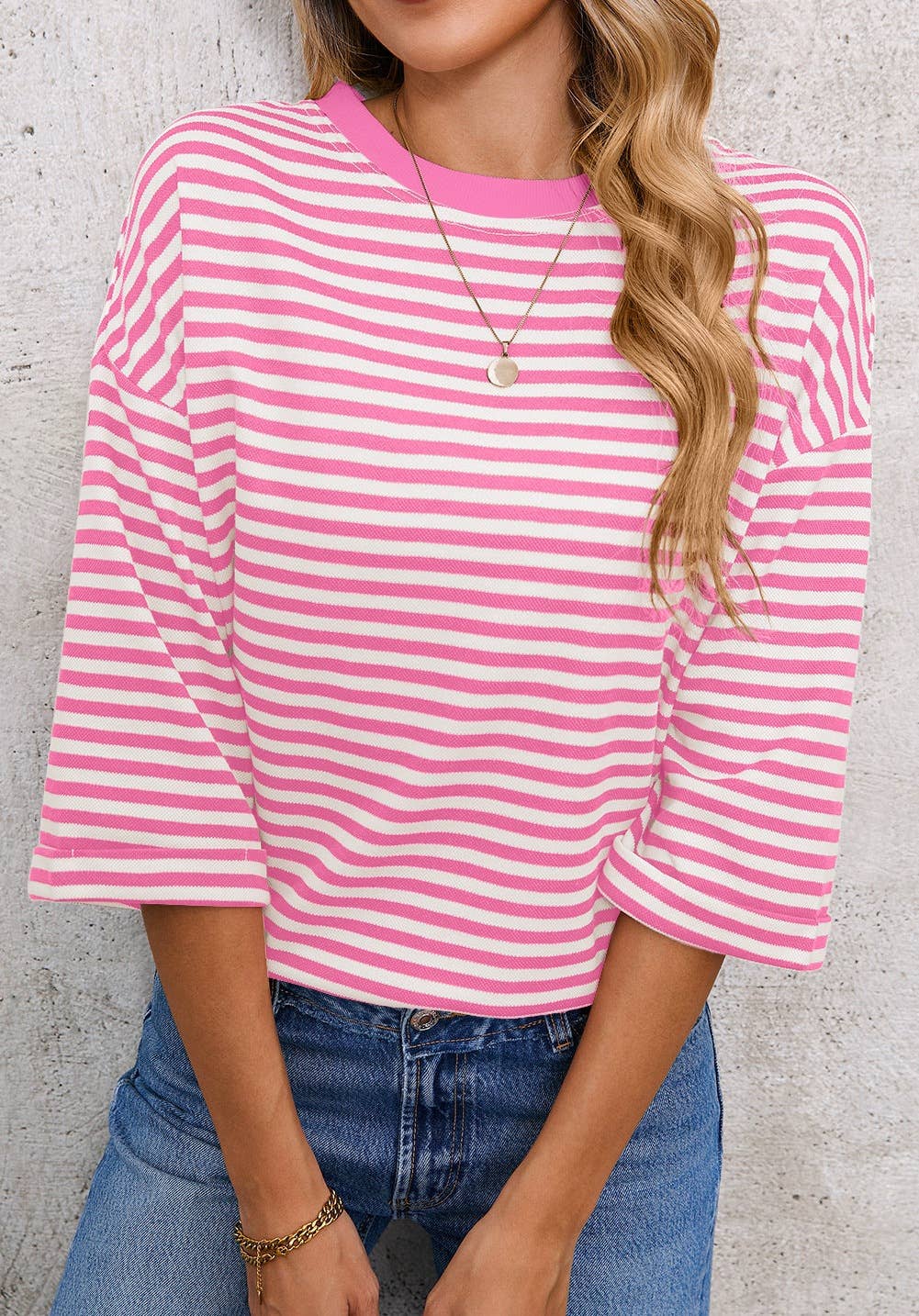 Striped Back Tie Bow Knit Top