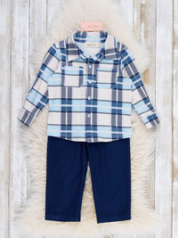 Plaid Prep Button Outfit