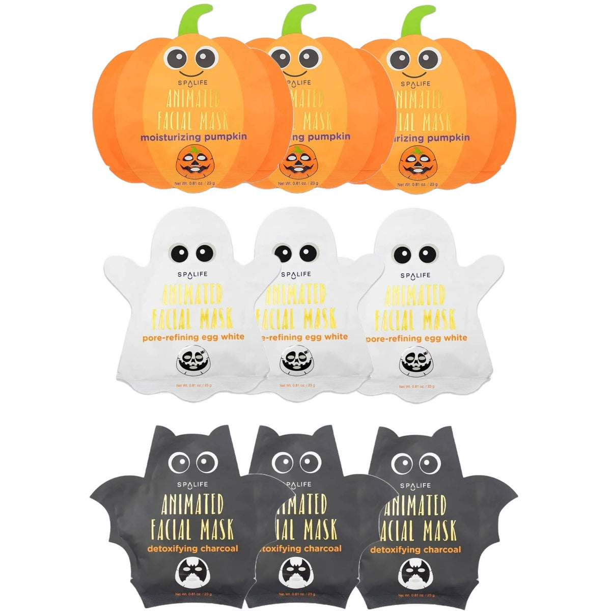 Halloween Sheet Masks | Pumpkin, Ghost & Bat Pack