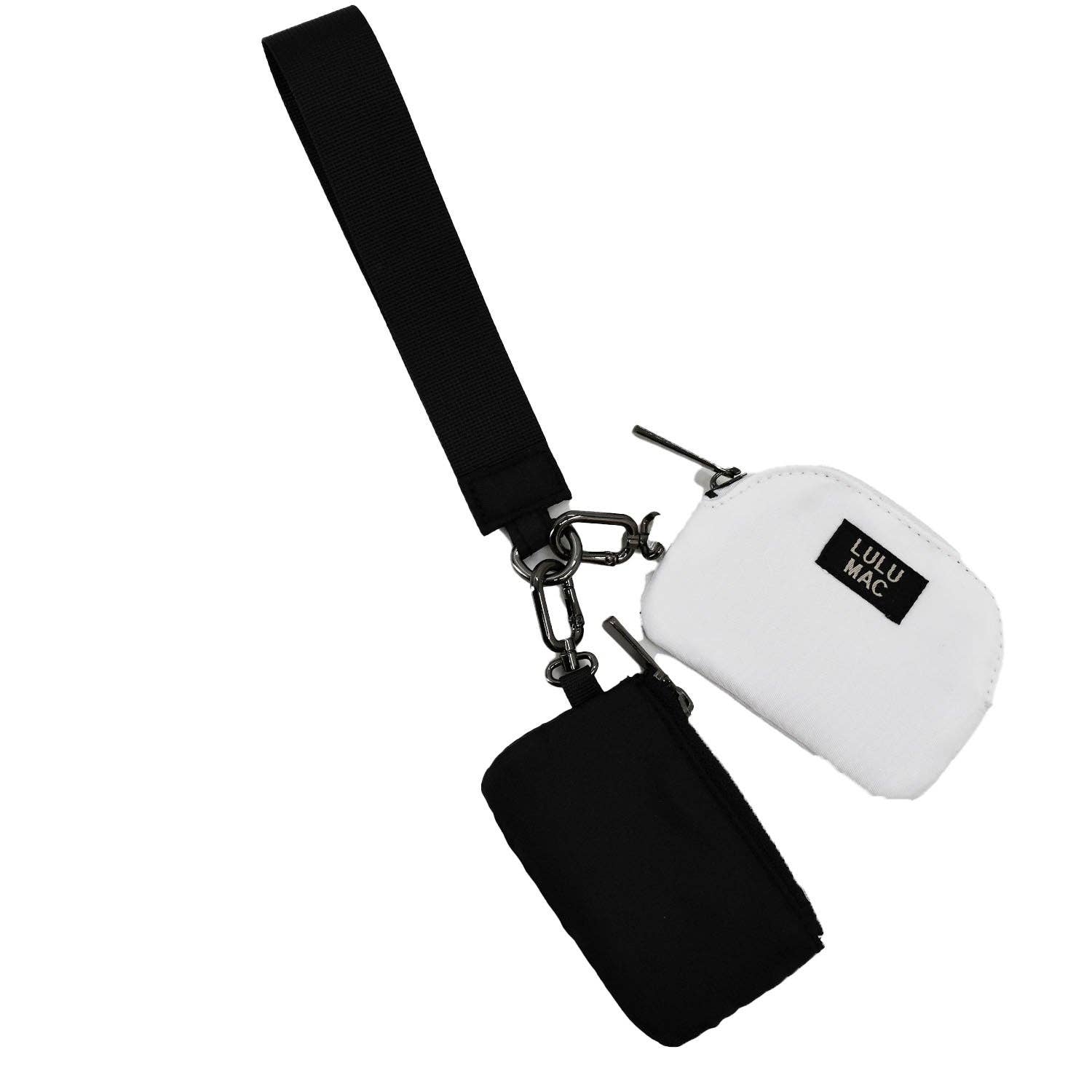 Lulu Mac Black/White Double Pouch Wristlets