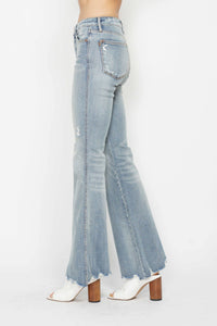 Judy Blue Mid-Rise Tummy Control Destroyed Flare Jeans