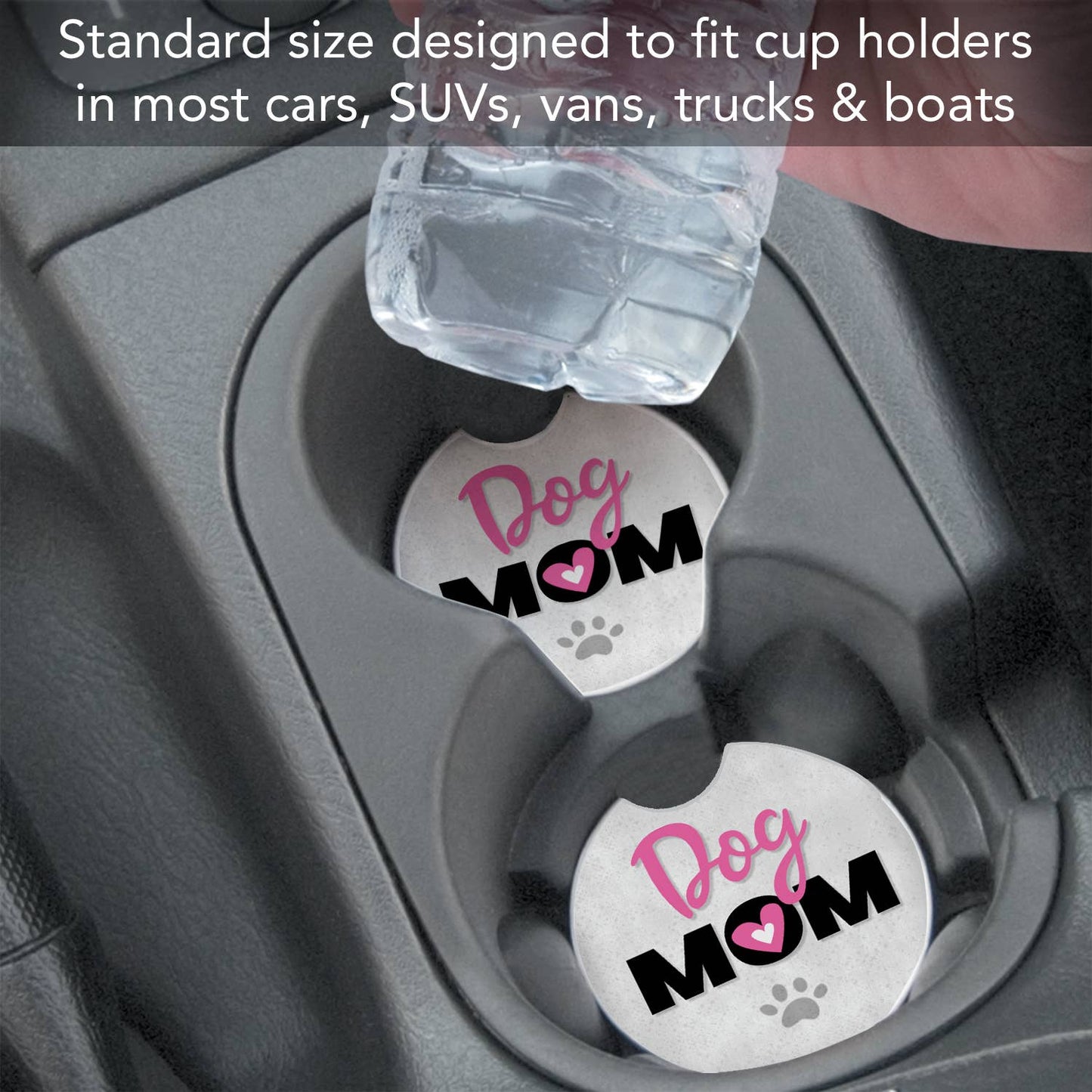 Dog Mom Absorbent Stone Car Coaster 1 Pk