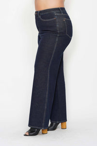 Judy Blue Plus Size High Waisted Tummy Control Retro Wide Leg Jeans
