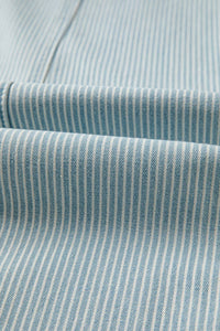Stripe Mid Rise Drawstring Waist Denim Jeans