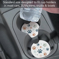 "Paw Prints" Absorbent Stone Car Coaster 1pk