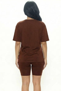 Oversized Top & High Waisted Biker Shorts Set