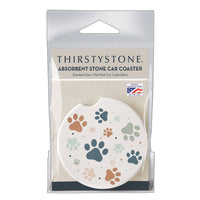 "Paw Prints" Absorbent Stone Car Coaster 1pk