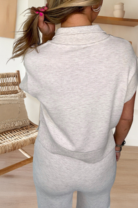 Half Zip Polo Tee and Casual Pant Lounge Set