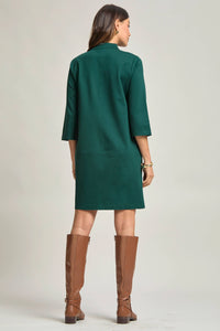 Magic Ponte A-Line Dress with Mandarin Collar – Work-Appropriate & Everyday Chic