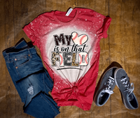 My Heart is on that field Baseball Bleached Shirt