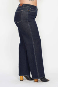 Judy Blue Plus Size High Waisted Tummy Control Retro Wide Leg Jeans