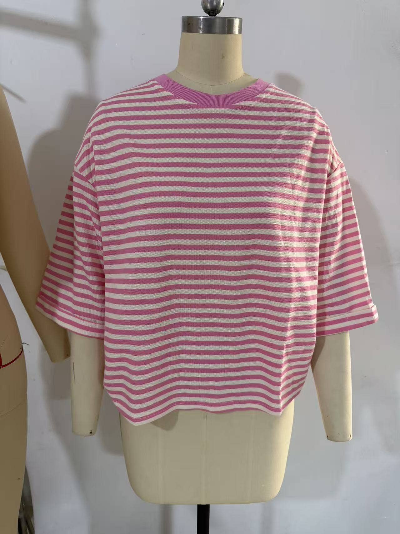 Striped Back Tie Bow Knit Top