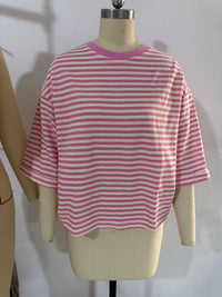 Striped Back Tie Bow Knit Top
