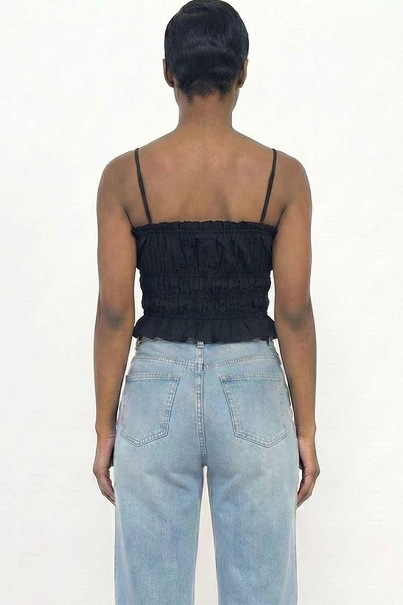 Tiered Shirred Body Crop Top