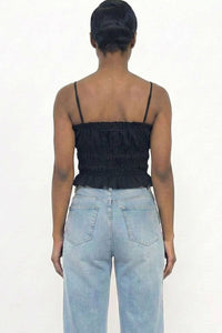 Tiered Shirred Body Crop Top