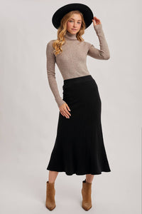 A-LINE MIDI KNIT SKIRT