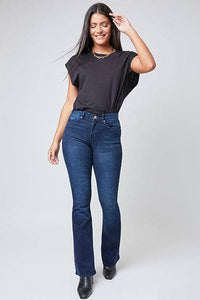 Essential High Rise Flare Jeans – Long Inseam, Tall Fit, Retro 70s Style