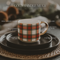 Green Plaid Holiday Mug – 14oz Gold Accent Christmas Coffee Cup