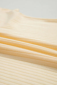 Casual Ribbed Colorblock Trim 2pcs Shorts Set