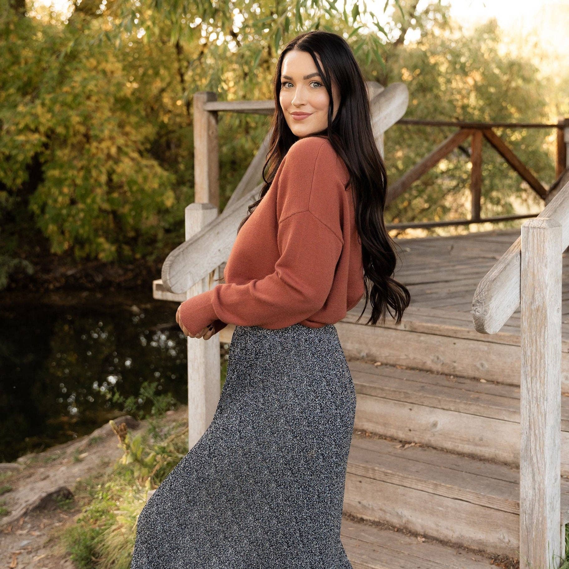 Camilla Sweater - Light Rust Knit Pullover with Cozy Chic Style