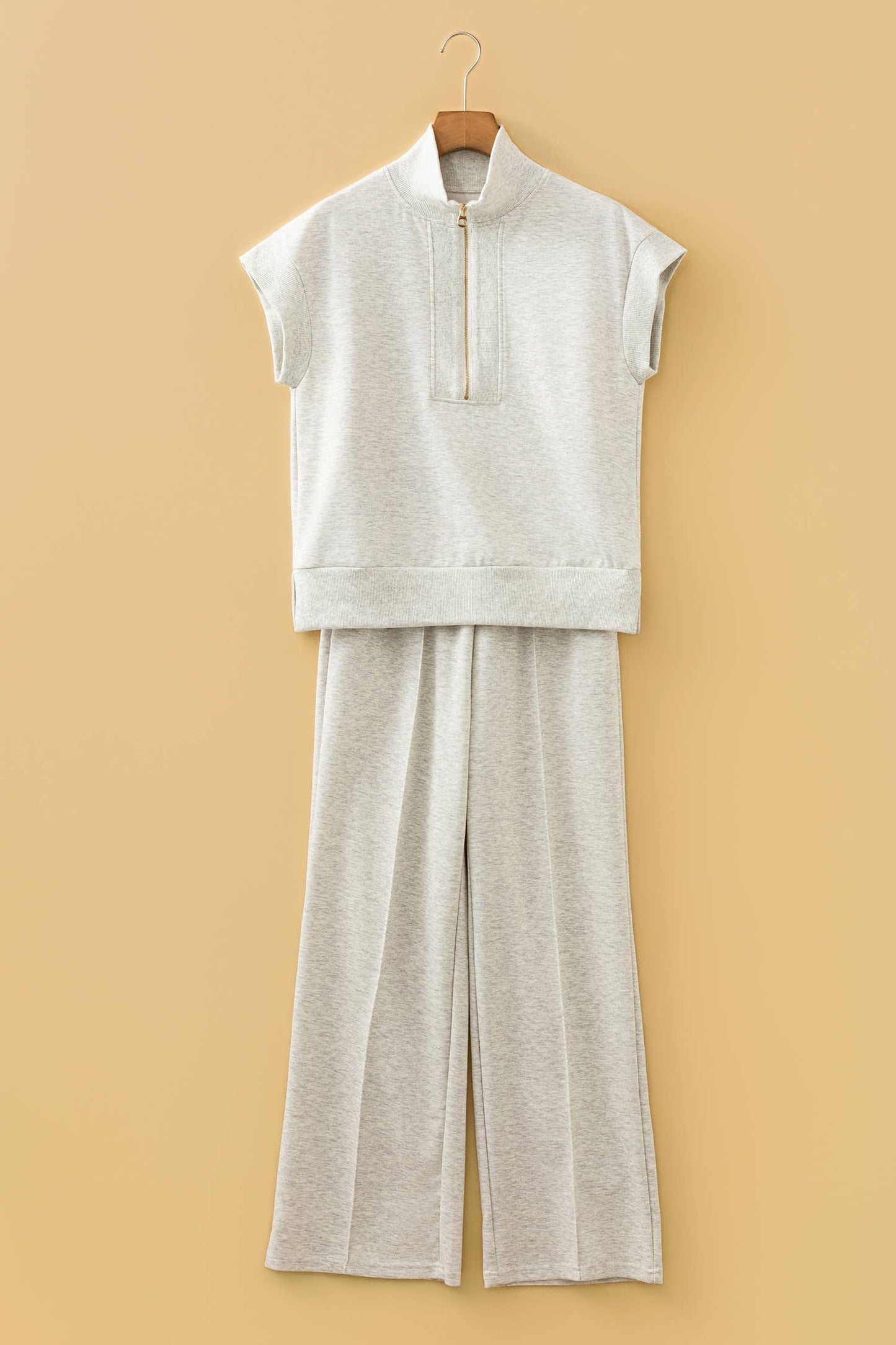 Half Zip Polo Tee and Casual Pant Lounge Set