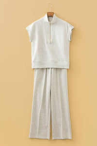 Half Zip Polo Tee and Casual Pant Lounge Set