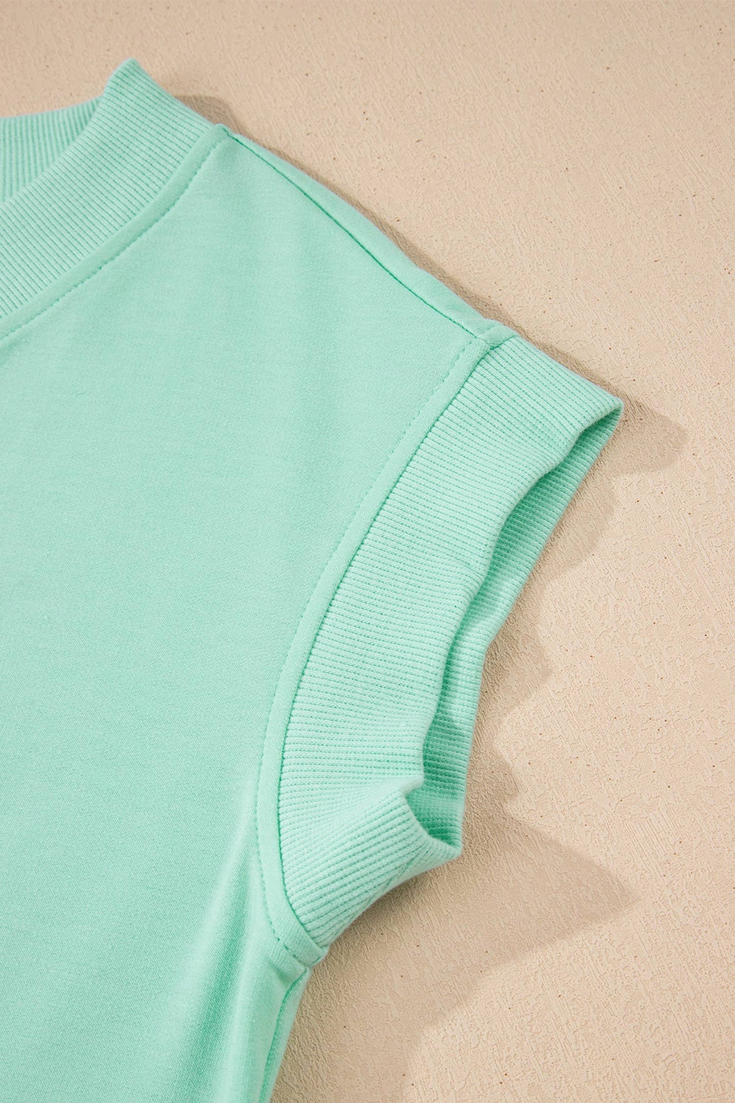 V Neck Tee Texture Patchwork Drawstring Pant Set