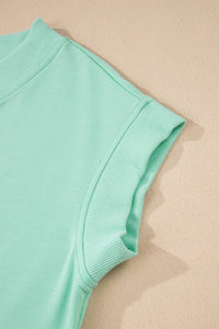V Neck Tee Texture Patchwork Drawstring Pant Set
