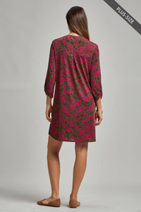 PLUS SIZE Scarlett Dress – Wrinkle-Free, Travel-Friendly A-Line Dress with Lizzy Neck