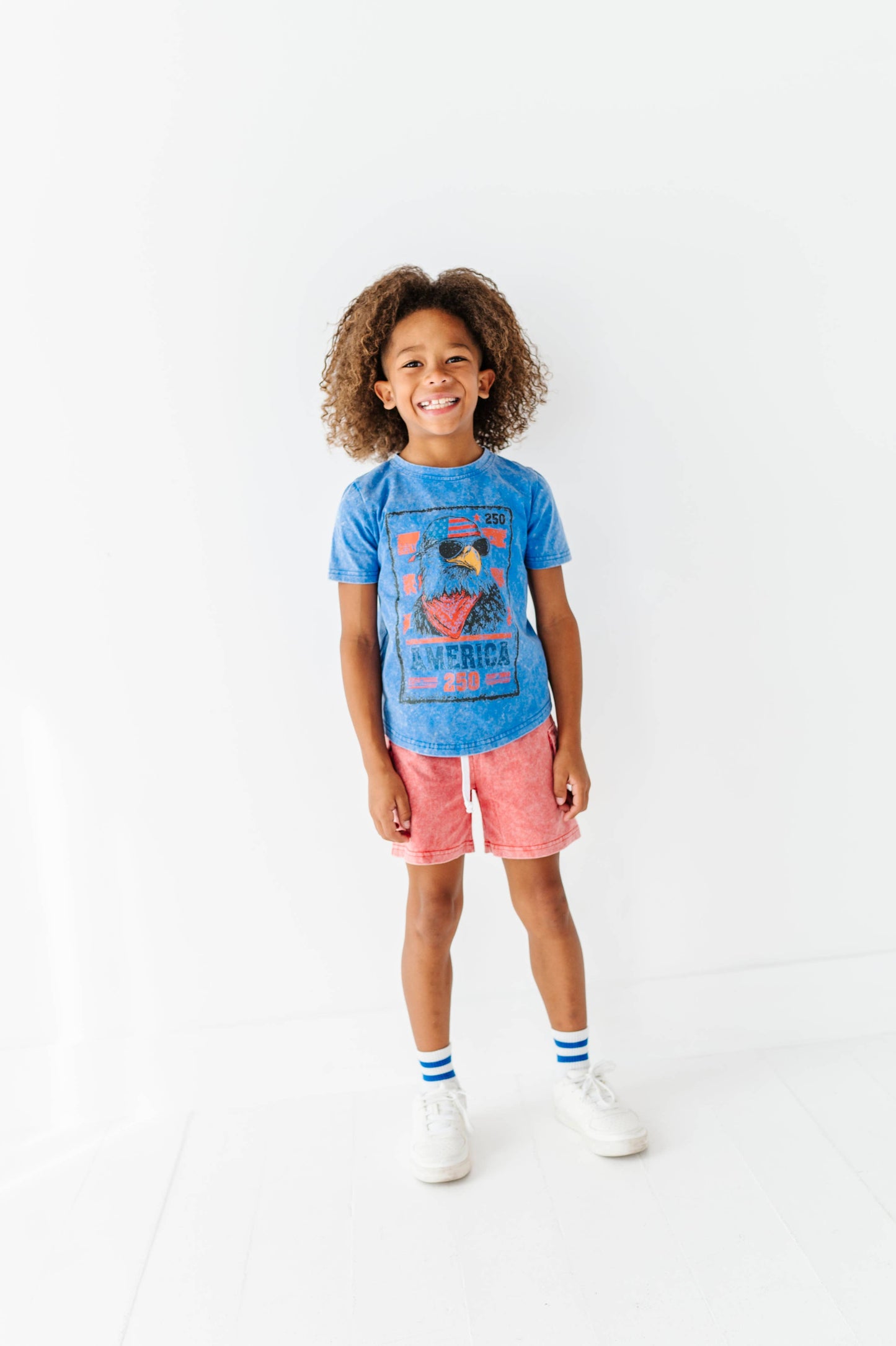 Eagle Stamp | BLUE Boys Curve Hem Tee