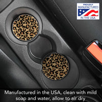 Leopard Print Absorbent Stone Car Coaster 1 Pk
