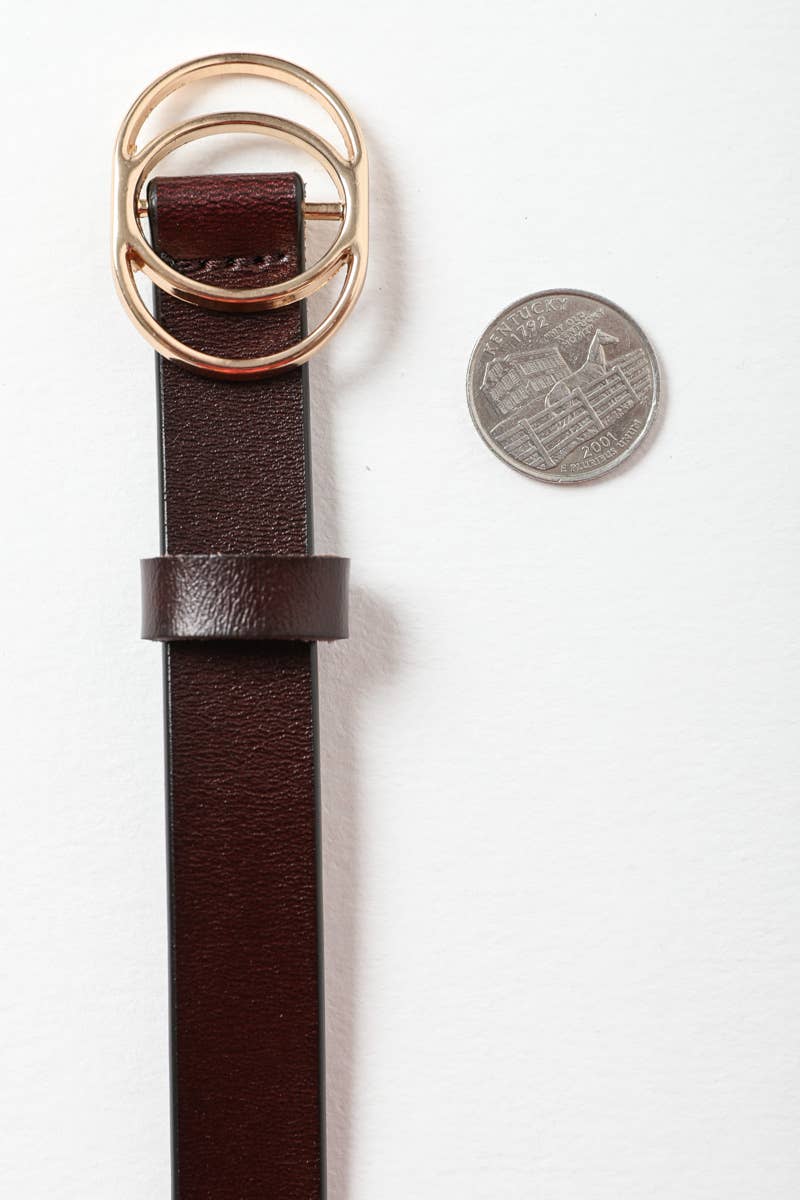 Double Ring Buckle Cinch Belt - Perfect for Dresses & Tunics